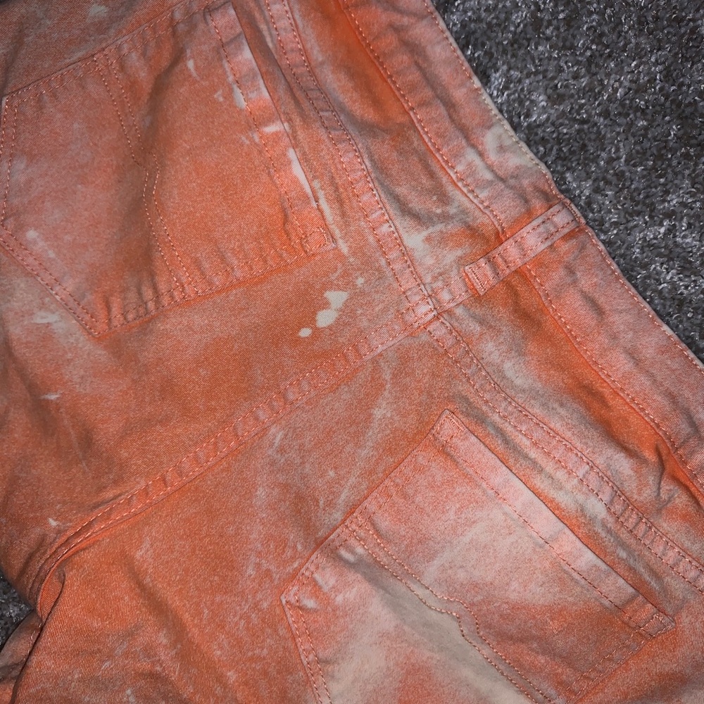 Arizona Jeans Co Orange & White Jean Shorts - Picture 8 of 8